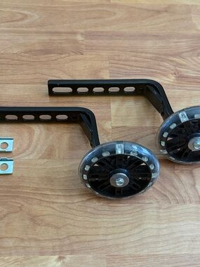 Pair of Black Training Wheels with Clear-Tread Wheels